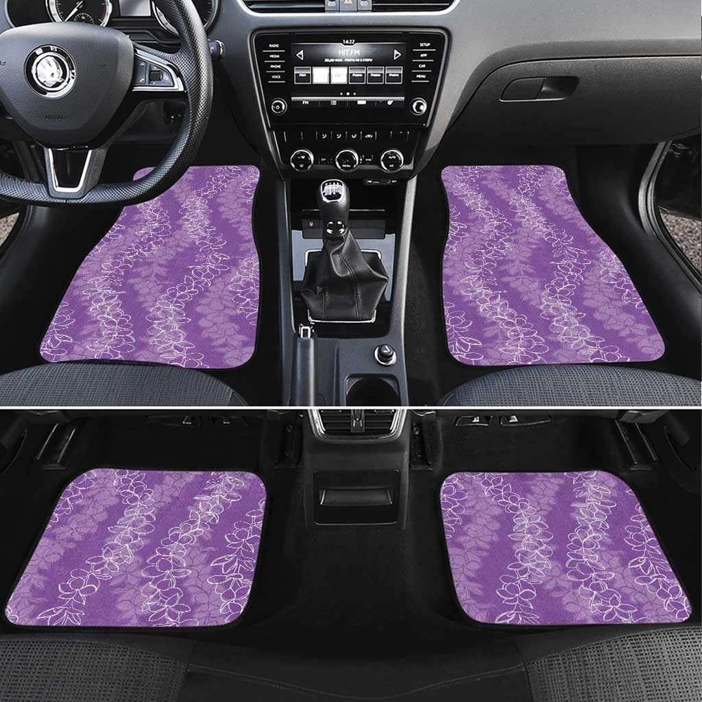 Hawaii Plumeria Lei Car Mats Aloha Festive Vibe - Violet LT7 Set 4pcs Violet - Polynesian Pride