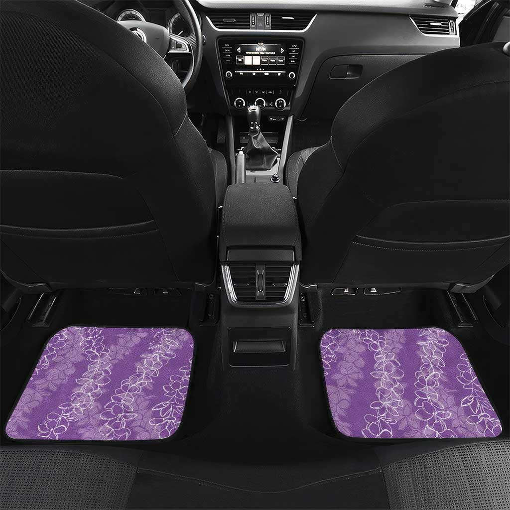 Hawaii Plumeria Lei Car Mats Aloha Festive Vibe - Violet LT7 Set 2pcs - Back Violet - Polynesian Pride