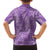 Hawaii Plumeria Lei Family Matching Long Sleeve Bodycon Dress and Hawaiian Shirt Aloha Festive Vibe - Violet