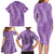 Hawaii Plumeria Lei Family Matching Long Sleeve Bodycon Dress and Hawaiian Shirt Aloha Festive Vibe - Violet