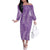 Hawaii Plumeria Lei Family Matching Off The Shoulder Long Sleeve Dress and Hawaiian Shirt Aloha Festive Vibe - Violet