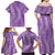 Hawaii Plumeria Lei Family Matching Off Shoulder Maxi Dress and Hawaiian Shirt Aloha Festive Vibe - Violet