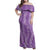 Hawaii Plumeria Lei Family Matching Off Shoulder Maxi Dress and Hawaiian Shirt Aloha Festive Vibe - Violet