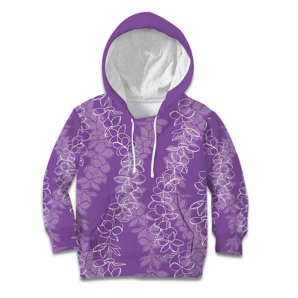 Hawaii Plumeria Lei Kid Hoodie Aloha Festive Vibe - Violet LT7 Hoodie Violet - Polynesian Pride