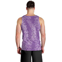 Hawaii Plumeria Lei Men Tank Top Aloha Festive Vibe - Violet LT7 - Polynesian Pride