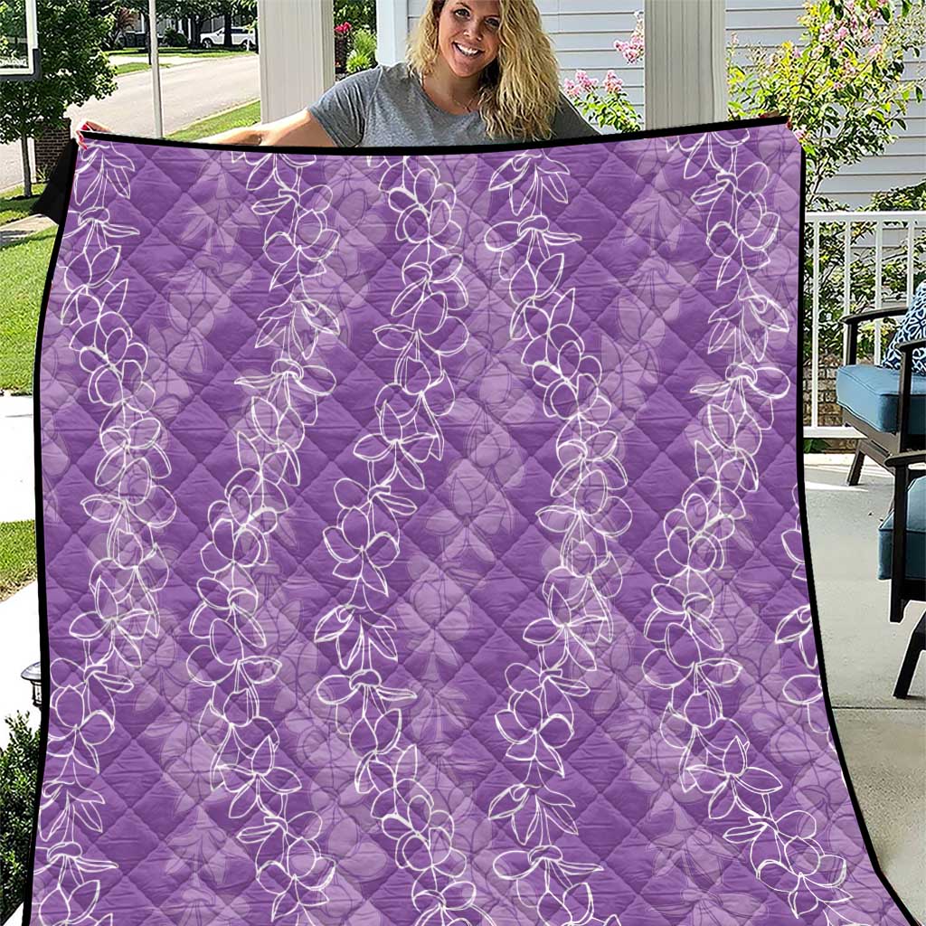 Hawaii Plumeria Lei Quilt Aloha Festive Vibe - Violet