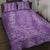 Hawaii Plumeria Lei Quilt Bed Set Aloha Festive Vibe - Violet