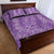 Hawaii Plumeria Lei Quilt Bed Set Aloha Festive Vibe - Violet