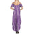 Hawaii Plumeria Lei Summer Maxi Dress Aloha Festive Vibe - Violet