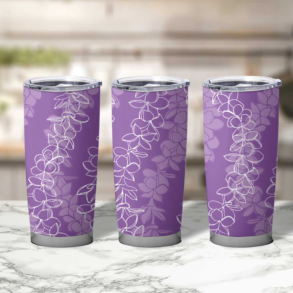 Hawaii Plumeria Lei Tumbler Cup Aloha Festive Vibe - Violet LT7 - Polynesian Pride