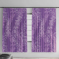 Hawaii Plumeria Lei Window Curtain Aloha Festive Vibe - Violet LT7 With Hooks Violet - Polynesian Pride