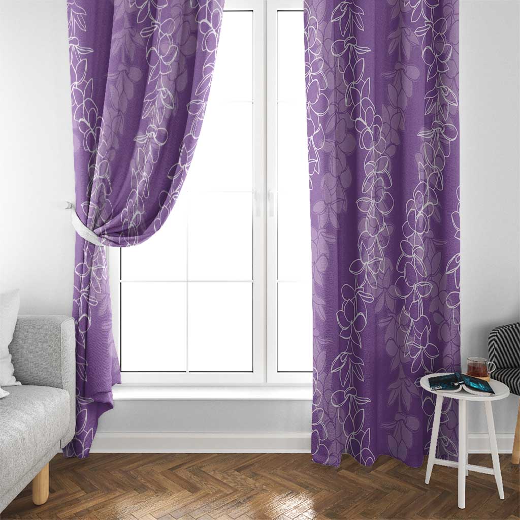 Hawaii Plumeria Lei Window Curtain Aloha Festive Vibe - Violet LT7 - Polynesian Pride