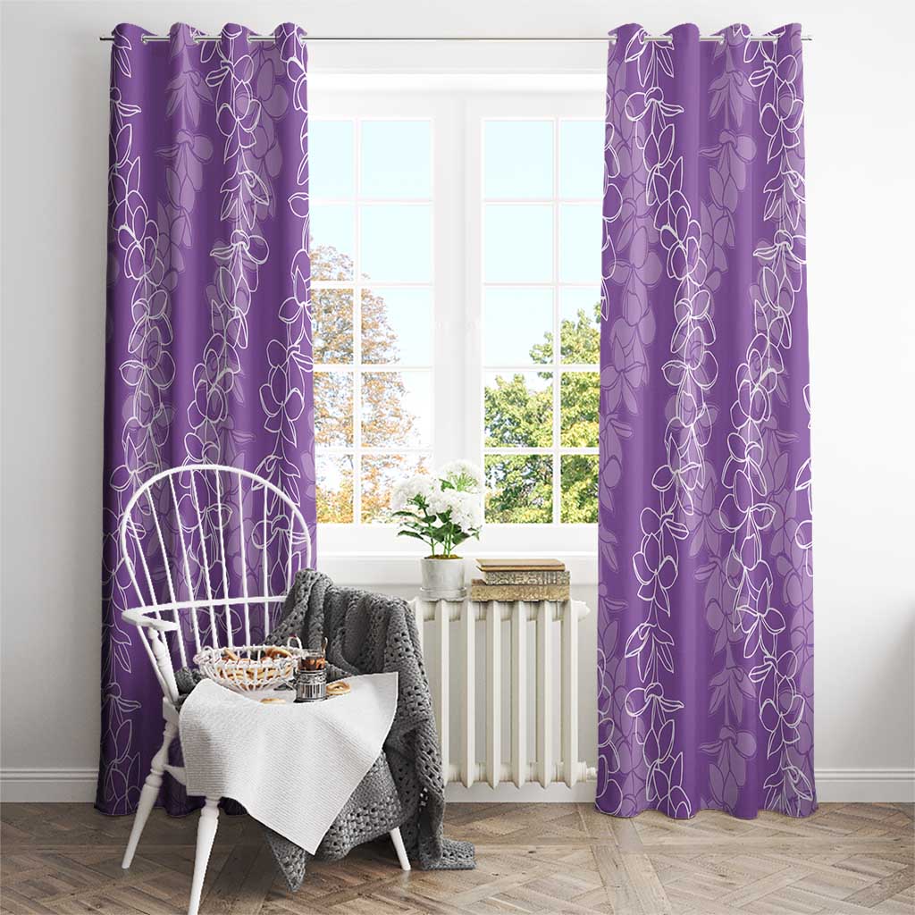 Hawaii Plumeria Lei Window Curtain Aloha Festive Vibe - Violet LT7 - Polynesian Pride