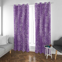Hawaii Plumeria Lei Window Curtain Aloha Festive Vibe - Violet LT7 With Grommets Violet - Polynesian Pride