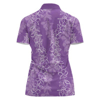 Hawaii Plumeria Lei Women Polo Shirt - Aloha Festive Vibe Violet LT7 - Polynesian Pride