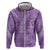 Hawaii Plumeria Lei Zip Hoodie Aloha Festive Vibe - Violet