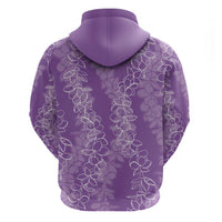 Hawaii Plumeria Lei Zip Hoodie Aloha Festive Vibe - Violet LT7 - Polynesian Pride