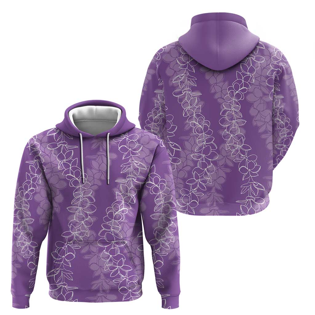 Hawaii Plumeria Lei Zip Hoodie Aloha Festive Vibe - Violet LT7 - Polynesian Pride