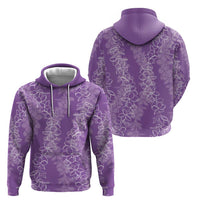 Hawaii Plumeria Lei Zip Hoodie Aloha Festive Vibe - Violet LT7 - Polynesian Pride