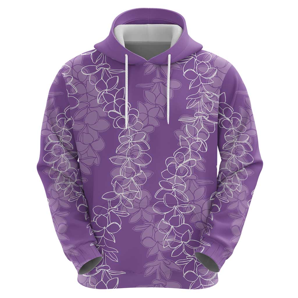 Hawaii Plumeria Lei Zip Hoodie Aloha Festive Vibe - Violet LT7 - Polynesian Pride
