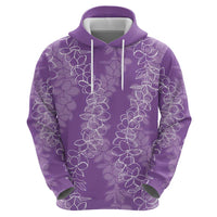Hawaii Plumeria Lei Zip Hoodie Aloha Festive Vibe - Violet LT7 - Polynesian Pride
