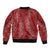 Hawaii Plumeria Lei Bomber Jacket Aloha Festive Vibe - Crimson