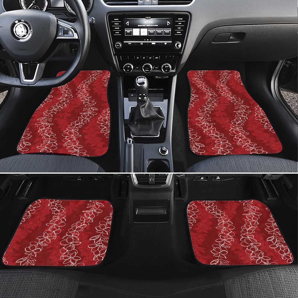 Hawaii Plumeria Lei Car Mats Aloha Festive Vibe - Crimson LT7 Set 4pcs Crimson - Polynesian Pride