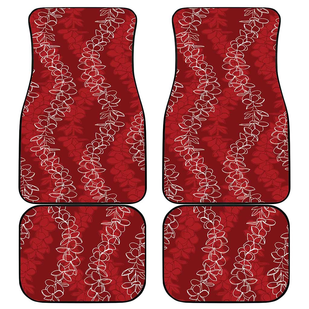 Hawaii Plumeria Lei Car Mats Aloha Festive Vibe - Crimson LT7 - Polynesian Pride
