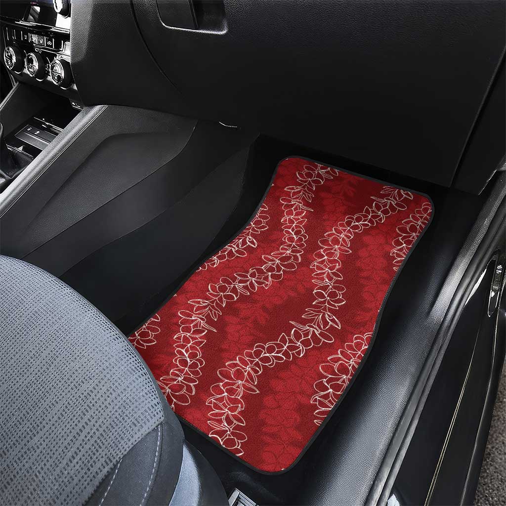 Hawaii Plumeria Lei Car Mats Aloha Festive Vibe - Crimson LT7 - Polynesian Pride