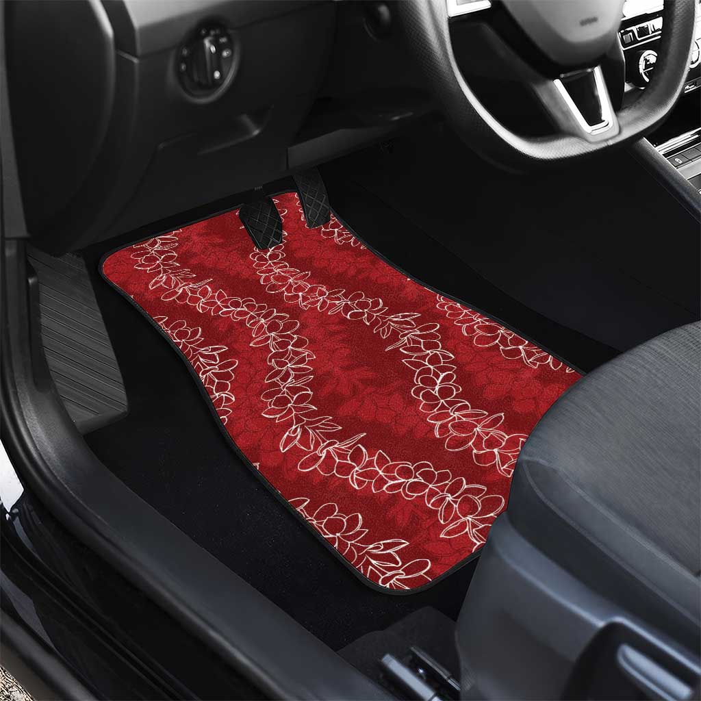 Hawaii Plumeria Lei Car Mats Aloha Festive Vibe - Crimson LT7 - Polynesian Pride