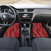 Hawaii Plumeria Lei Car Mats Aloha Festive Vibe - Crimson LT7 Set 2pcs - Front Crimson - Polynesian Pride