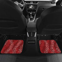 Hawaii Plumeria Lei Car Mats Aloha Festive Vibe - Crimson LT7 Set 2pcs - Back Crimson - Polynesian Pride