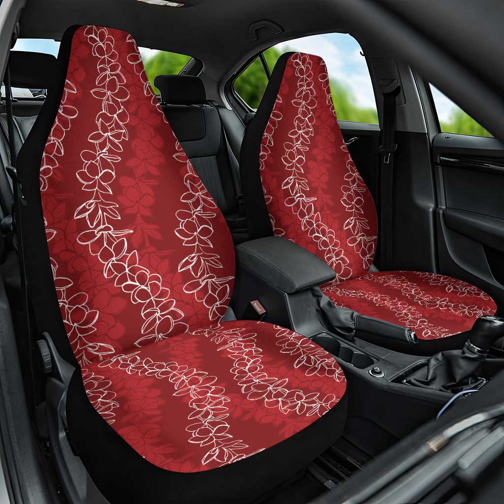 Hawaii Plumeria Lei Car Seat Cover Aloha Festive Vibe - Crimson LT7 One Size Crimson - Polynesian Pride