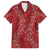 Hawaii Plumeria Lei Family Matching Long Sleeve Bodycon Dress and Hawaiian Shirt Aloha Festive Vibe - Crimson