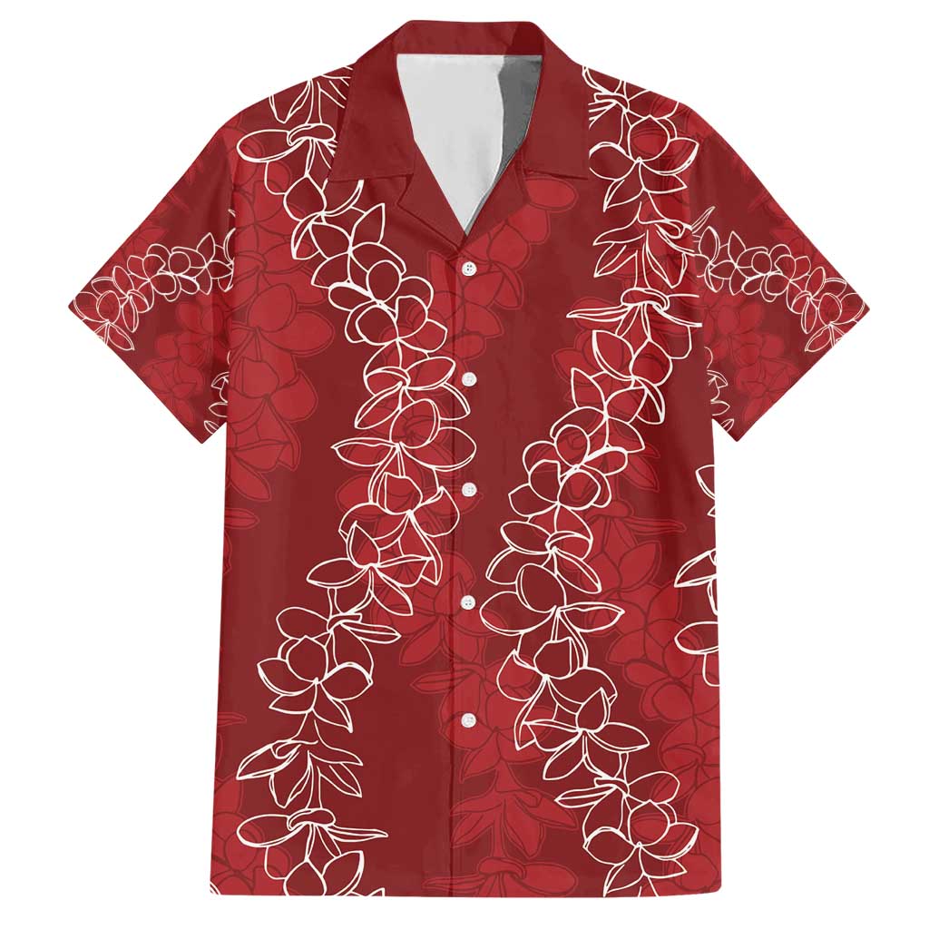 Hawaii Plumeria Lei Hawaiian Shirt Aloha Festive Vibe - Crimson LT7 Crimson - Polynesian Pride