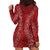 Hawaii Plumeria Lei Hoodie Dress Aloha Festive Vibe - Crimson