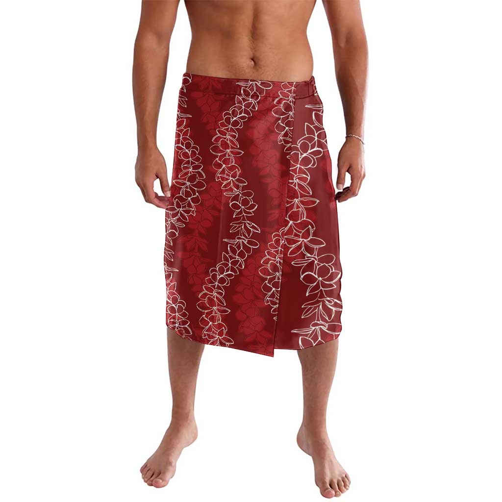Hawaii Plumeria Lei Lavalava Aloha Festive Vibe - Crimson LT7 Crimson - Polynesian Pride