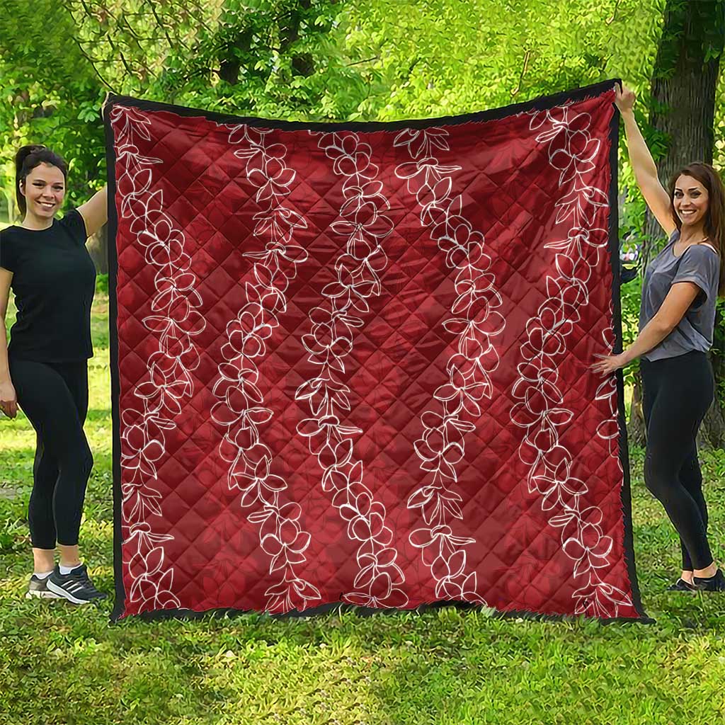 Hawaii Plumeria Lei Quilt Aloha Festive Vibe - Crimson LT7 - Polynesian Pride