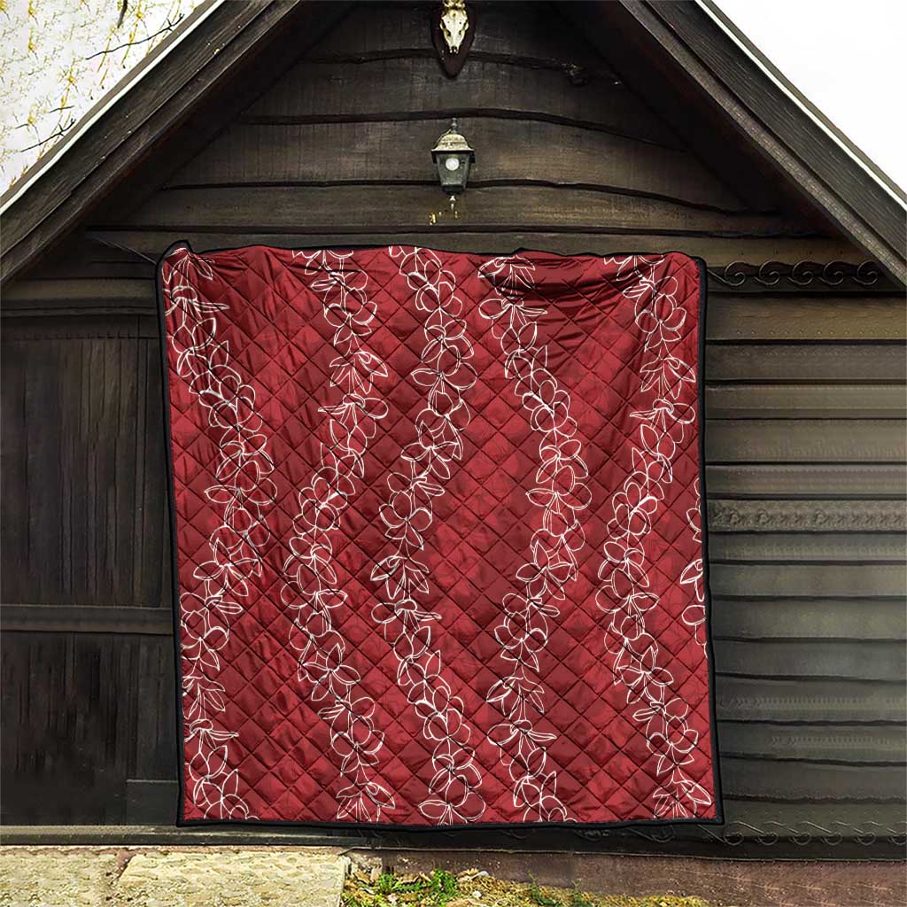 Hawaii Plumeria Lei Quilt Aloha Festive Vibe - Crimson LT7 - Polynesian Pride