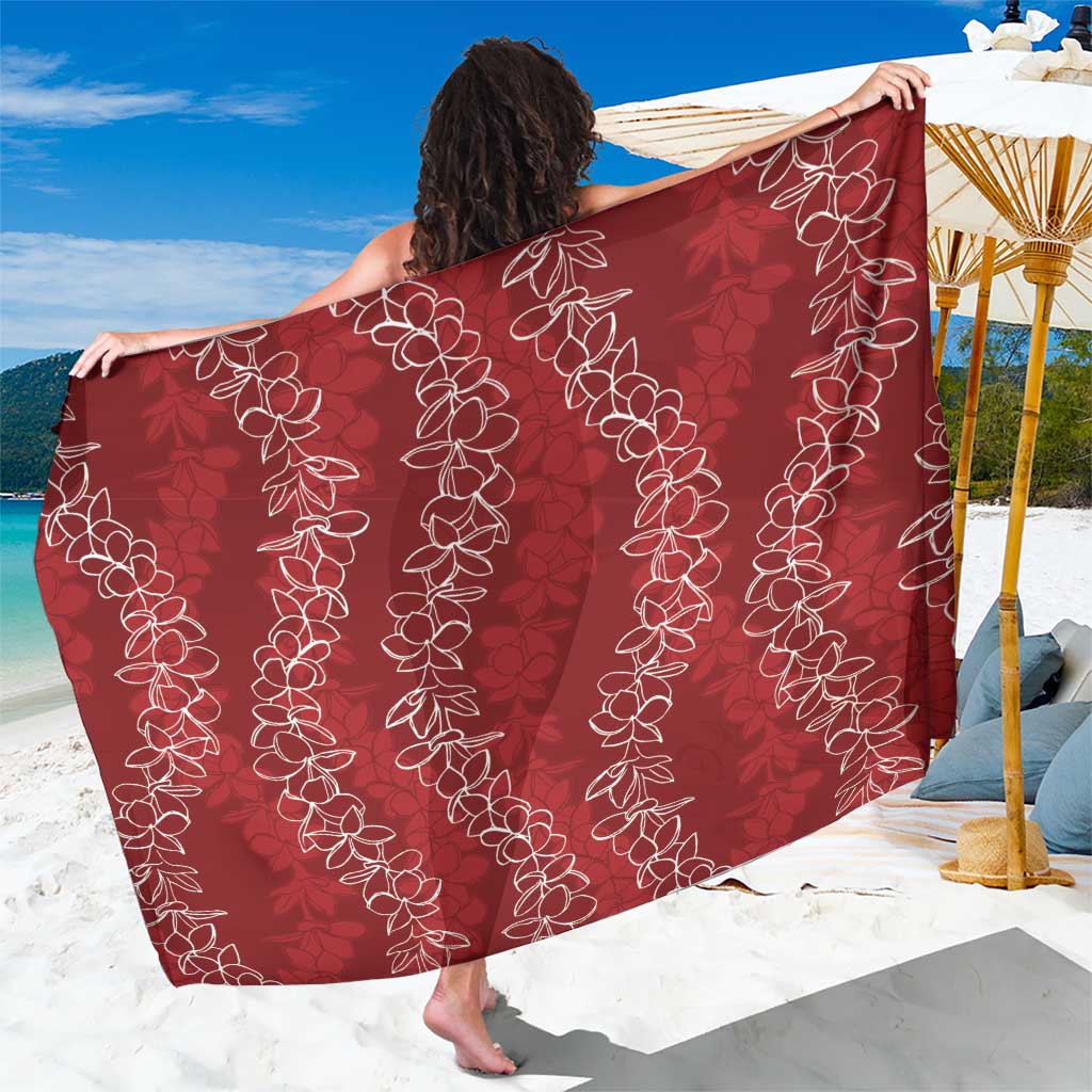 Hawaii Plumeria Lei Sarong Aloha Festive Vibe - Crimson LT7 One Size 44 x 66 inches Crimson - Polynesian Pride