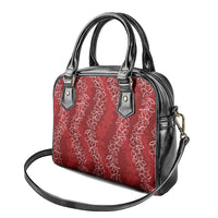 Hawaii Plumeria Lei Shoulder Handbag Aloha Festive Vibe - Crimson LT7 - Polynesian Pride