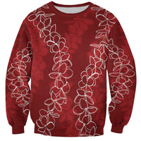 Hawaii Plumeria Lei Sweatshirt Aloha Festive Vibe - Crimson LT7 Unisex Crimson - Polynesian Pride