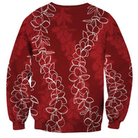 Hawaii Plumeria Lei Sweatshirt Aloha Festive Vibe - Crimson LT7 - Polynesian Pride