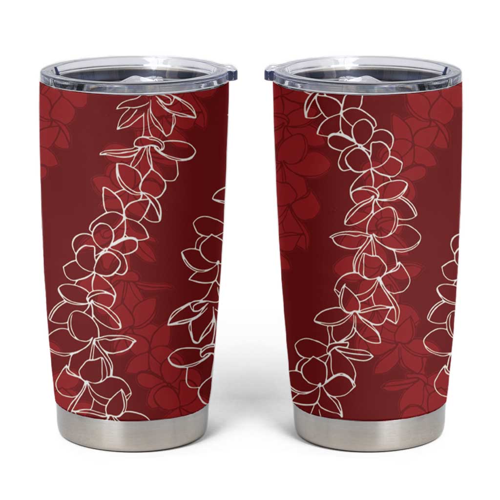 Hawaii Plumeria Lei Tumbler Cup Aloha Festive Vibe - Crimson LT7 Crimson - Polynesian Pride