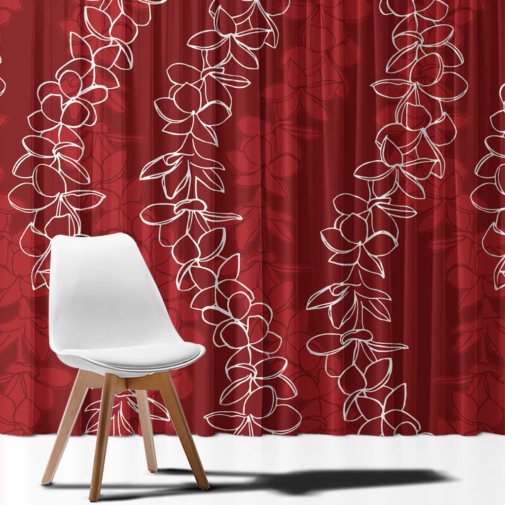 Hawaii Plumeria Lei Window Curtain Aloha Festive Vibe - Crimson LT7 - Polynesian Pride