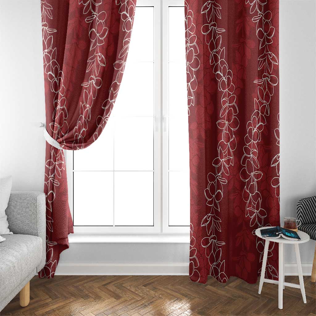 Hawaii Plumeria Lei Window Curtain Aloha Festive Vibe - Crimson LT7 - Polynesian Pride