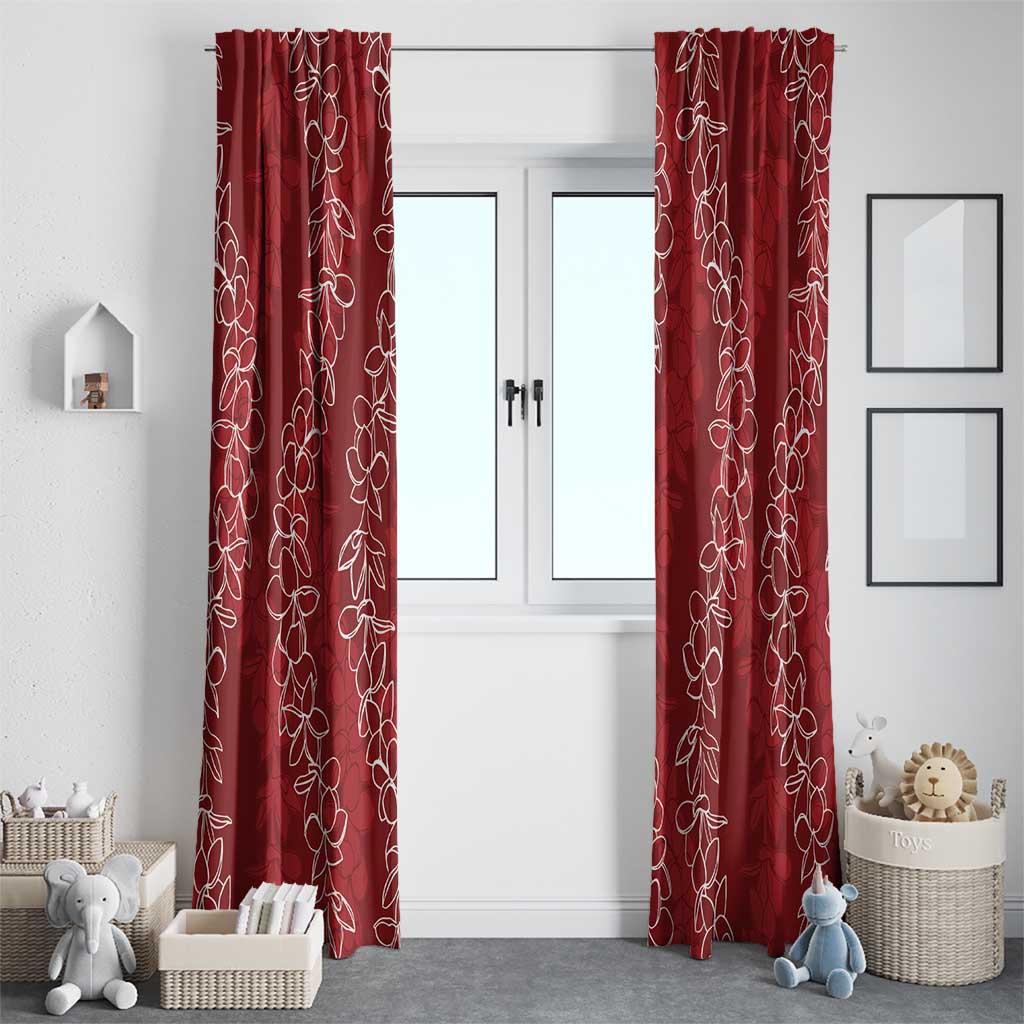 Hawaii Plumeria Lei Window Curtain Aloha Festive Vibe - Crimson LT7 - Polynesian Pride