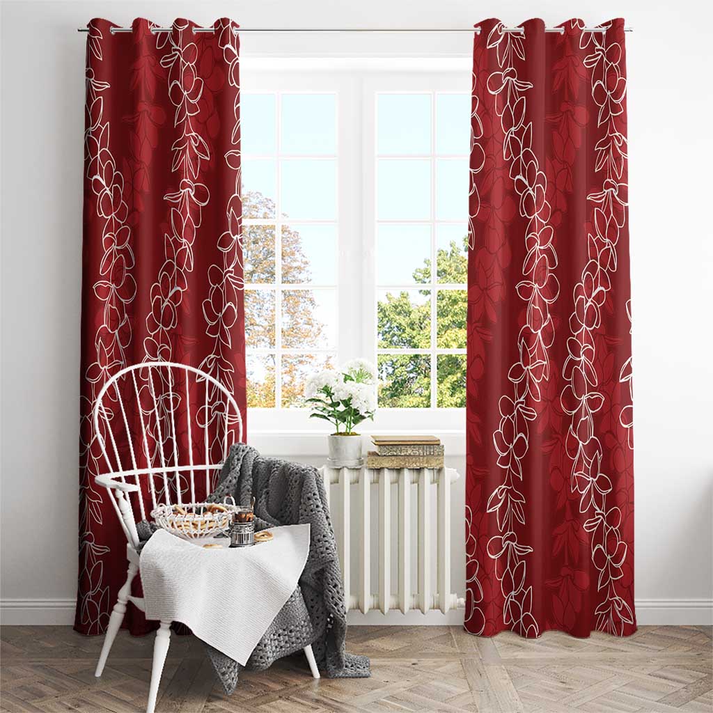 Hawaii Plumeria Lei Window Curtain Aloha Festive Vibe - Crimson LT7 - Polynesian Pride