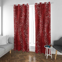 Hawaii Plumeria Lei Window Curtain Aloha Festive Vibe - Crimson LT7 With Grommets Crimson - Polynesian Pride