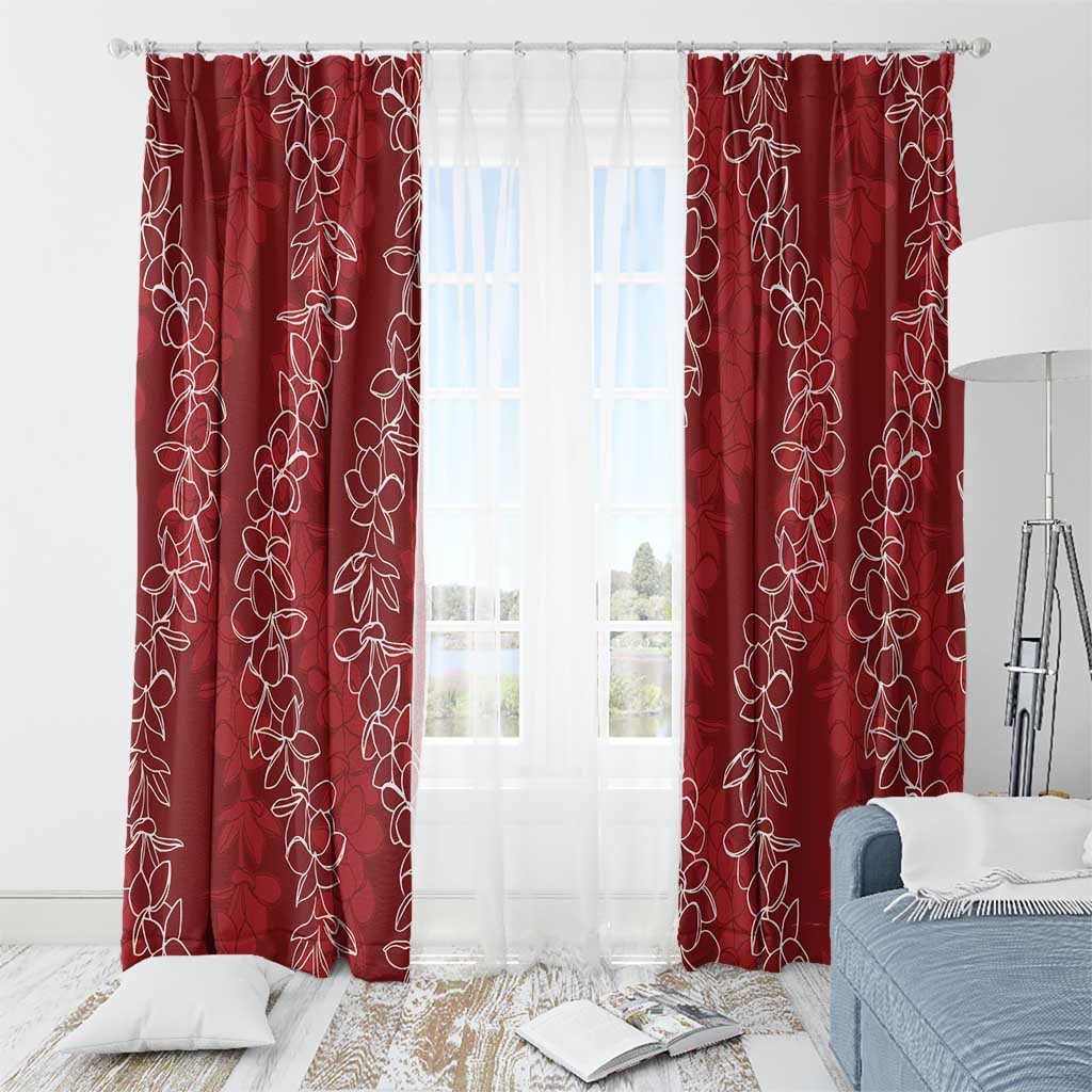 Hawaii Plumeria Lei Window Curtain Aloha Festive Vibe - Crimson LT7 - Polynesian Pride